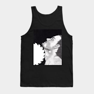 Man with Saw Blade Drawing Tank Top